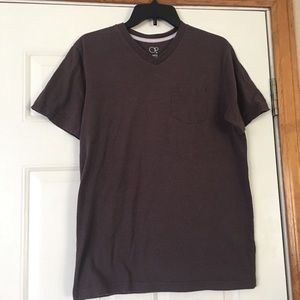 Brown short sleeve shirt op tee